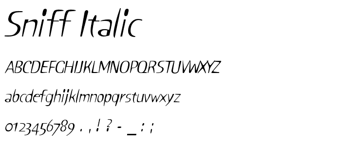 Sniff Italic font